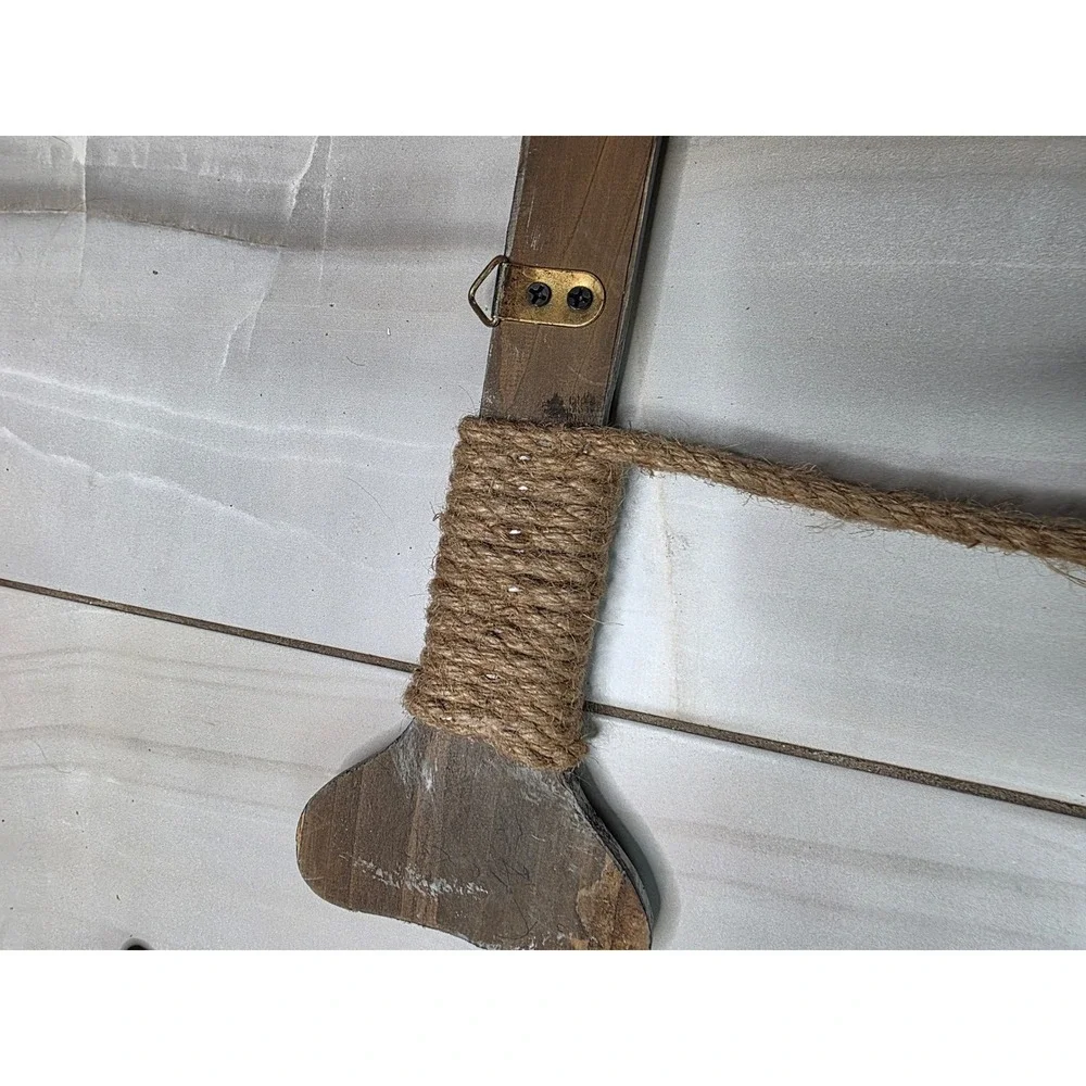 Rustic Wooden Beach Sign with Oar Nautical Wall Decor‎ Distressed Coastal Art